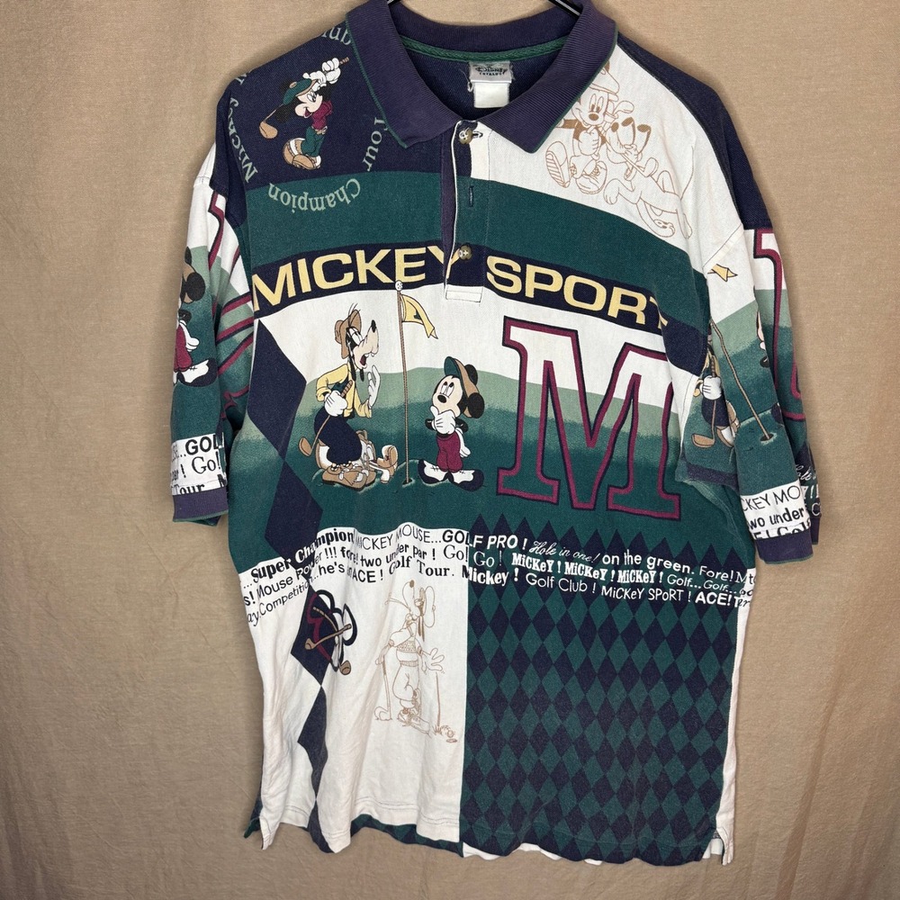 Vintage 90's Disney Catalog Mickey Sport Golf Polo Shirt